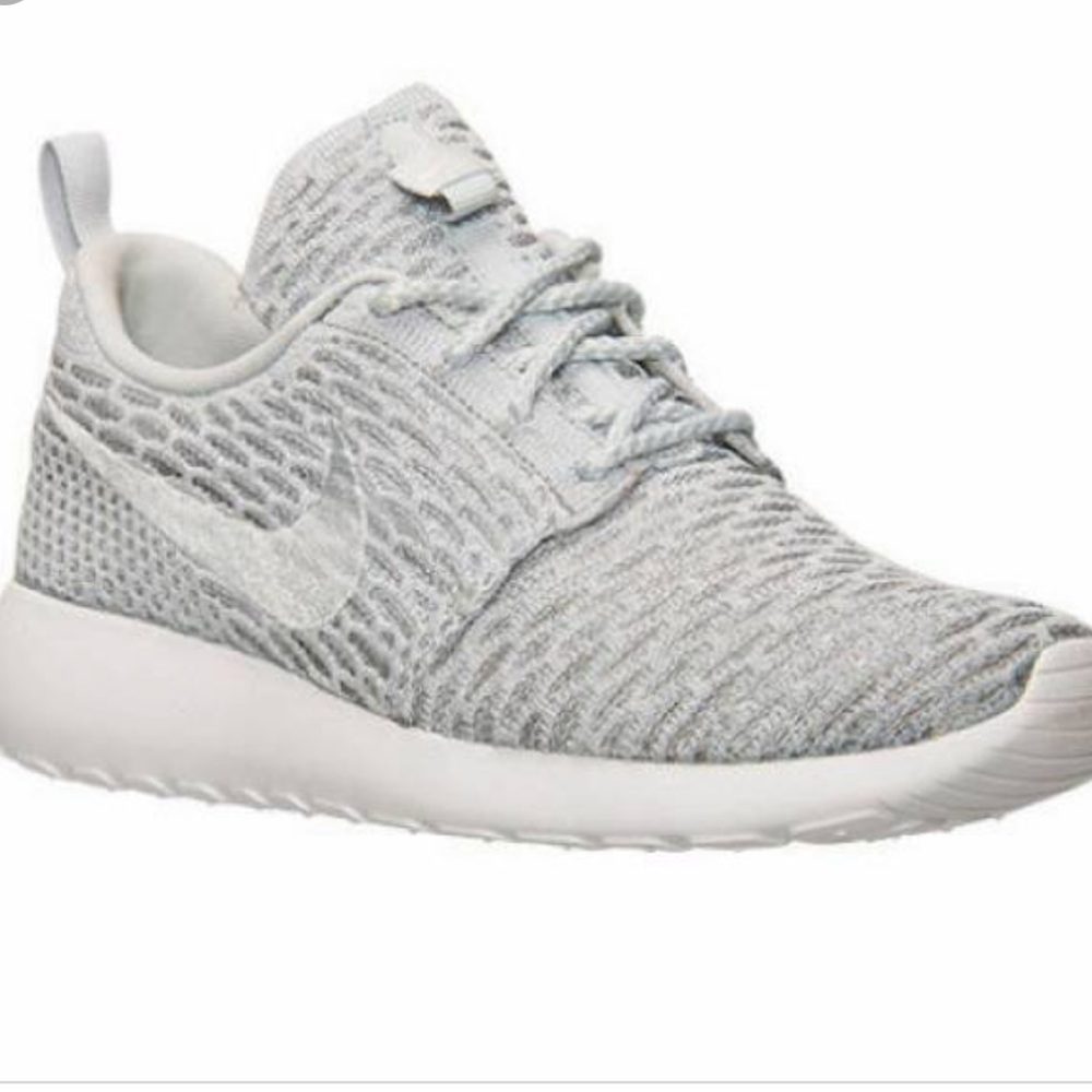 Grey Flyknit Nike Roshes